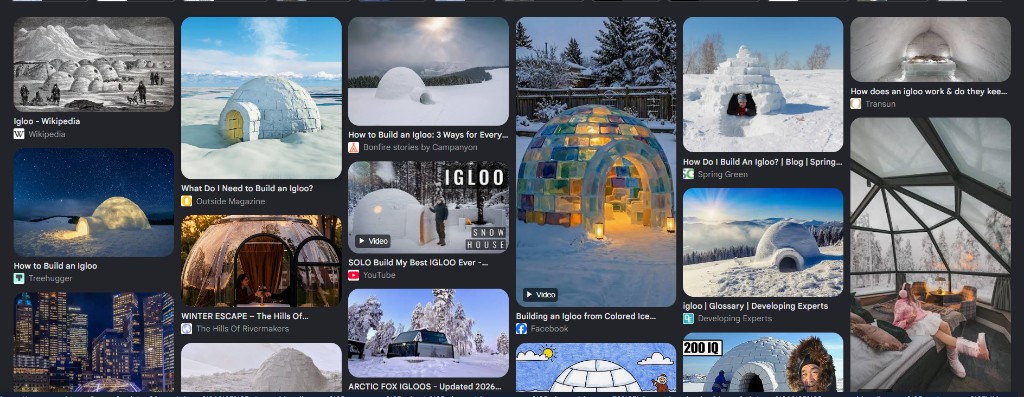 Igloo inspiration — glowing snow domes in a winter landscape